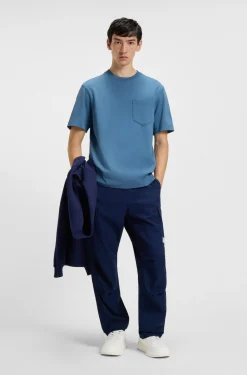 T-Shirt aus Baumwoll-Jersey mit aufgesetzter Tasche und Logo-Label