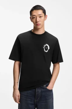 T-Shirt aus Baumwoll-Jersey mit Meeres-Artwork