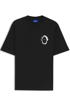 T-Shirt aus Baumwoll-Jersey mit Meeres-Artwork