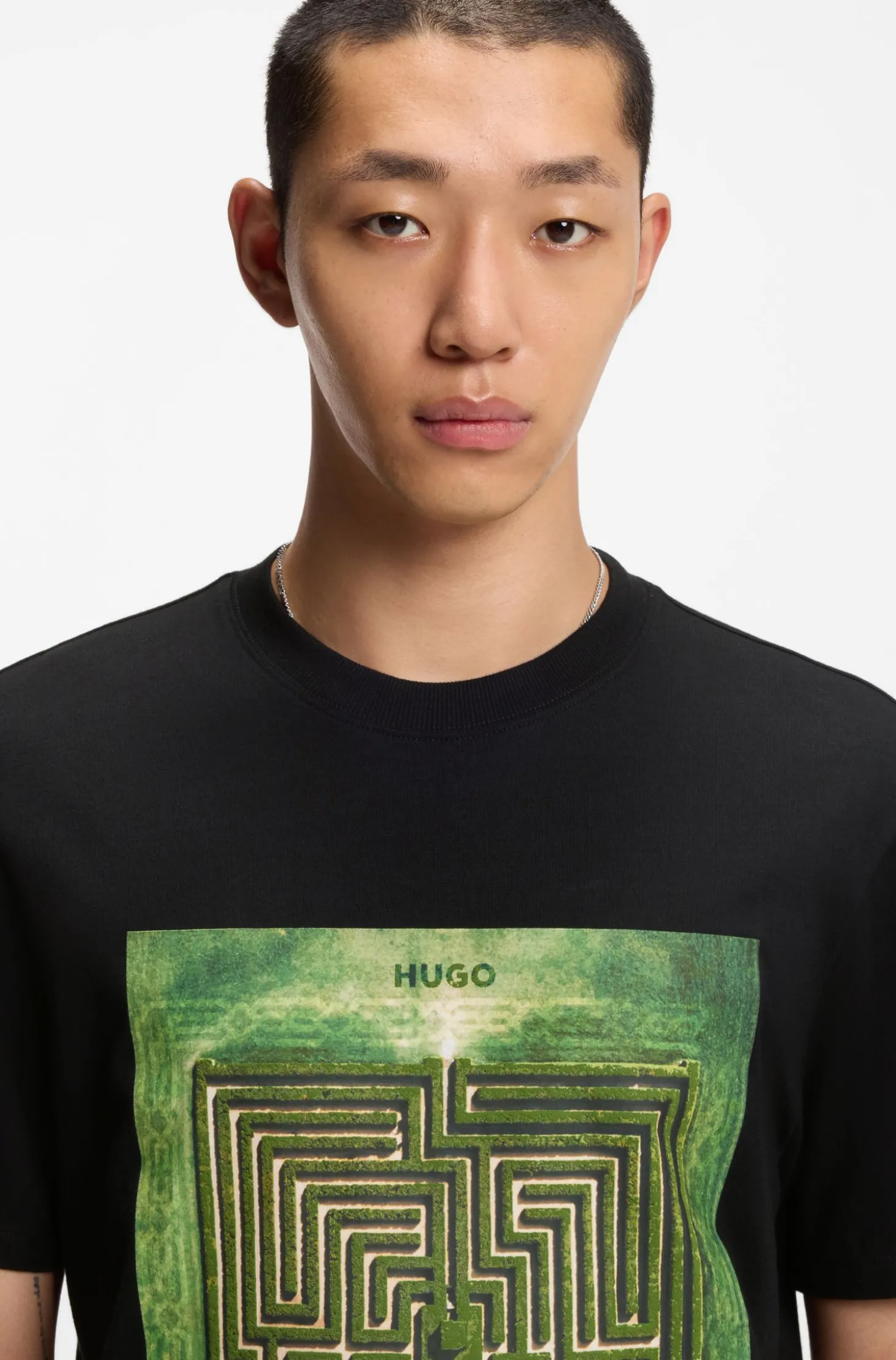 T-Shirt aus Baumwoll-Jersey mit Labyrinth-Print