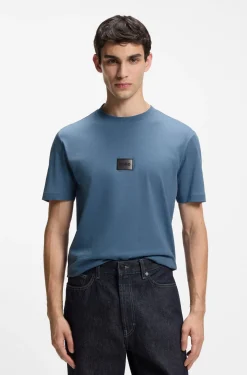 T-Shirt aus Baumwoll-Jersey mit Farbverlauf-Logo-Label