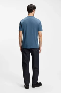 T-Shirt aus Baumwoll-Jersey mit Farbverlauf-Logo-Label