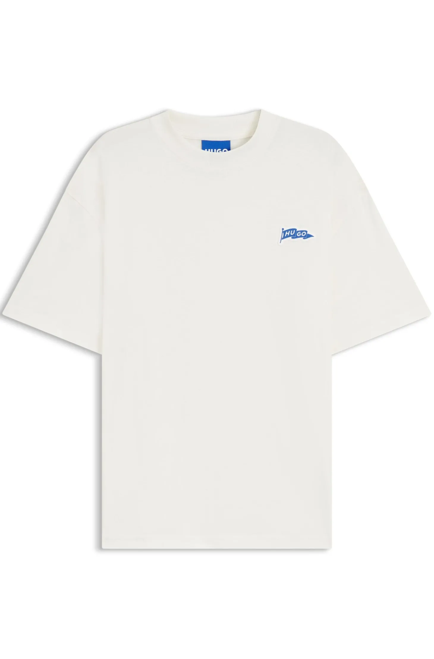 T-Shirt aus Baumwoll-Jersey mit Logo-Fähnchen