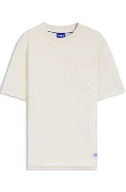 T-Shirt aus Baumwoll-Jersey mit aufgesetzter Tasche und Logo-Label