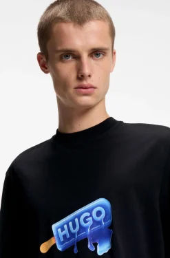 T-Shirt aus Baumwoll-Jersey mit Eis-am-Stiel Artwork