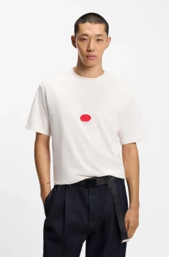 T-Shirt aus Baumwoll-Jersey mit Wachsstempel-Logo