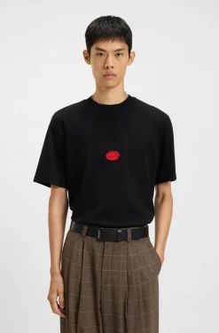 T-Shirt aus Baumwoll-Jersey mit Wachsstempel-Logo