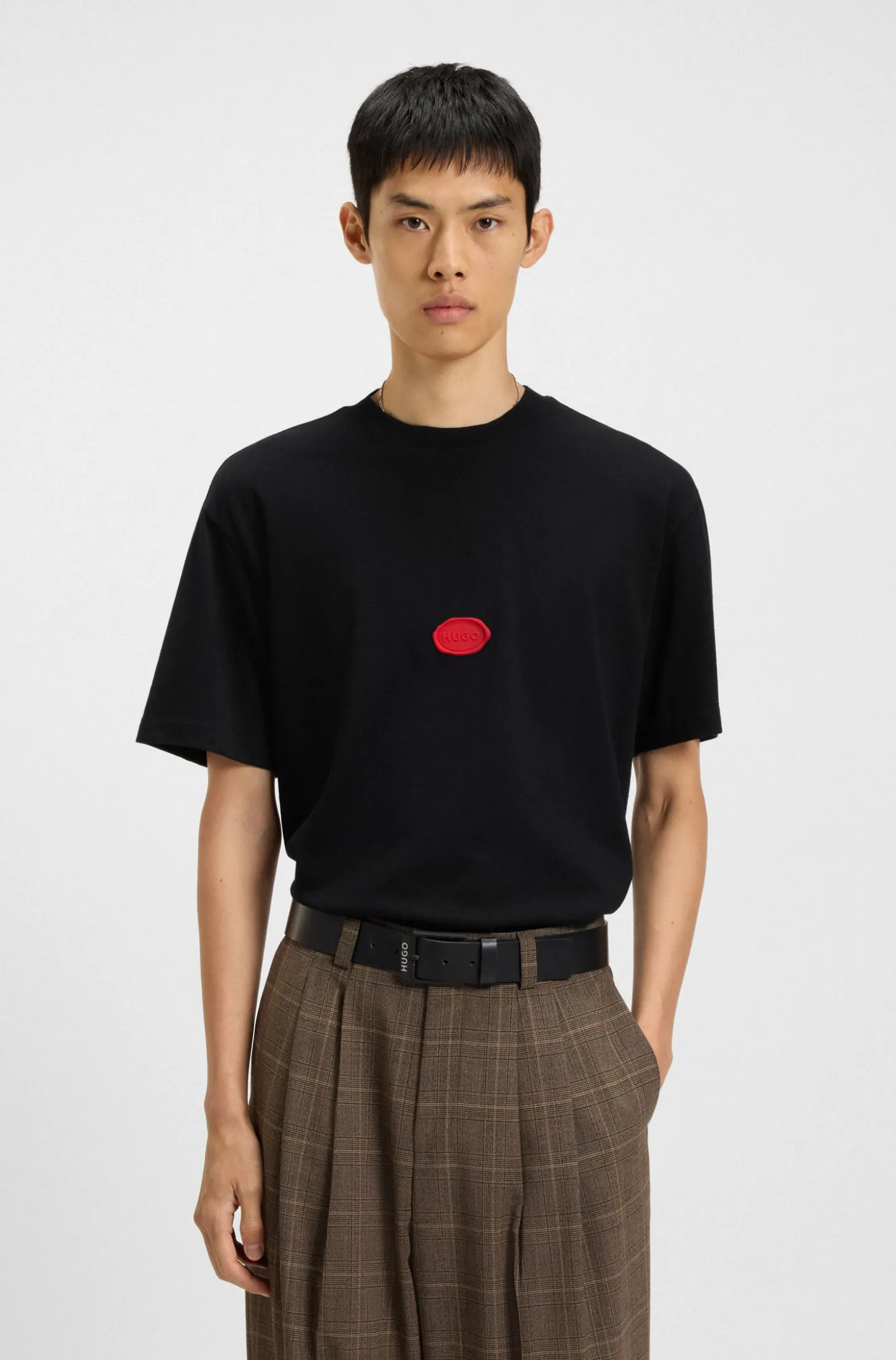 T-Shirt aus Baumwoll-Jersey mit Wachsstempel-Logo