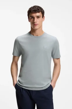 T-Shirt aus Baumwoll-Jersey mit Logo-Patch