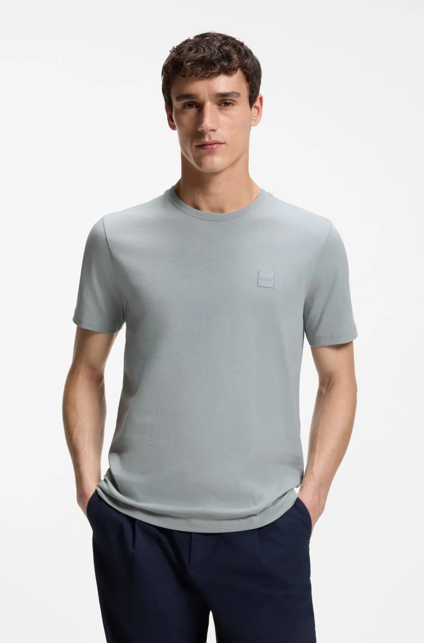 T-Shirt aus Baumwoll-Jersey mit Logo-Patch