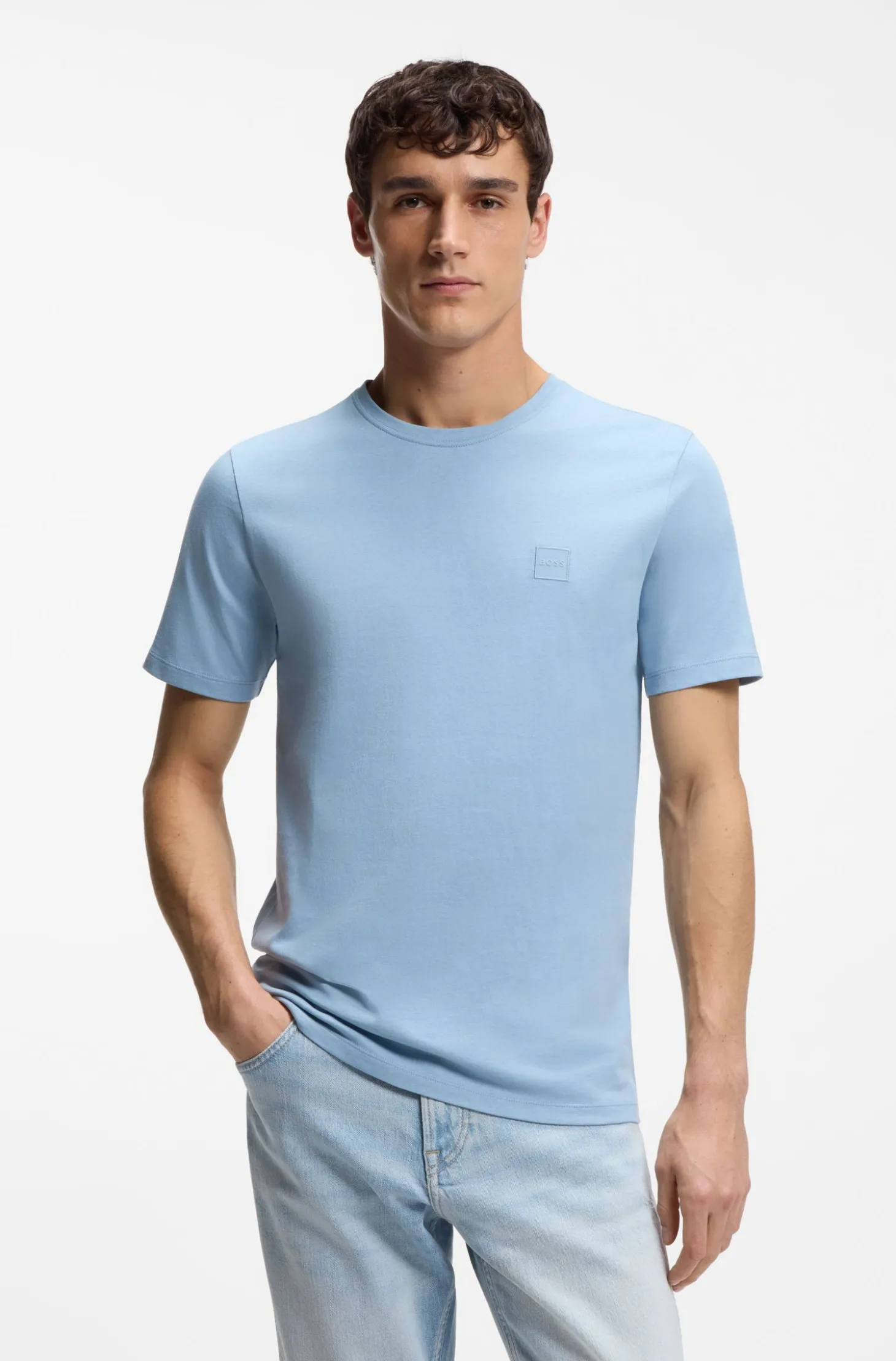 T-Shirt aus Baumwoll-Jersey mit Logo-Patch