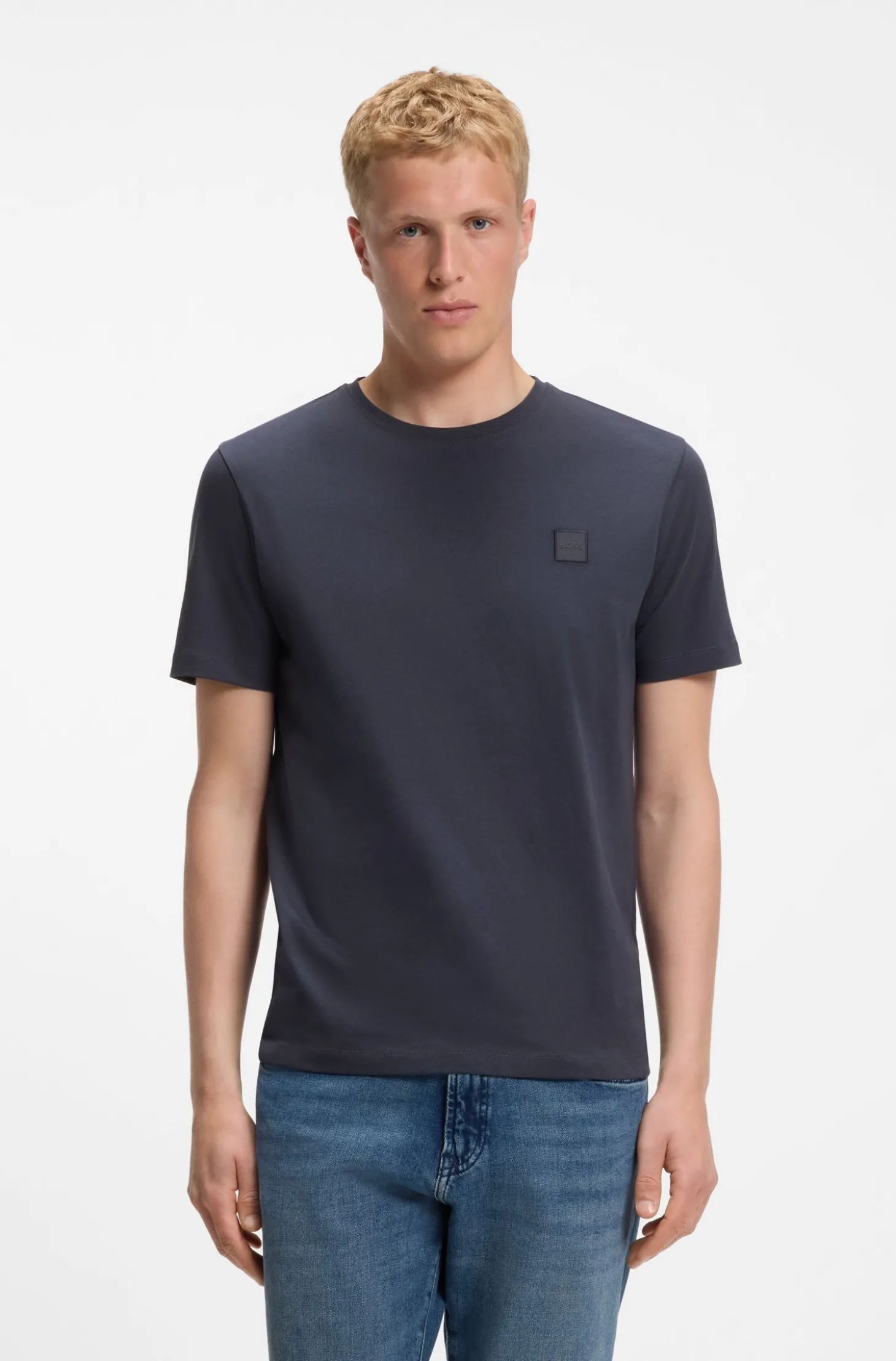 T-Shirt aus Baumwoll-Jersey mit Logo-Patch
