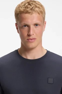 T-Shirt aus Baumwoll-Jersey mit Logo-Patch