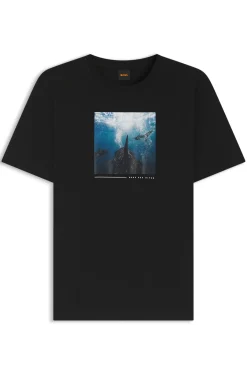 T-Shirt aus Baumwoll-Jersey mit Artwork-Print