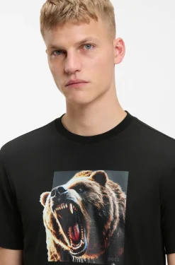 T-Shirt aus Baumwoll-Jersey mit Tier-Artwork