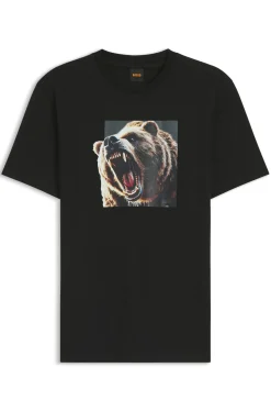 T-Shirt aus Baumwoll-Jersey mit Tier-Artwork