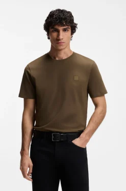 T-Shirt aus Baumwoll-Jersey mit Logo-Patch