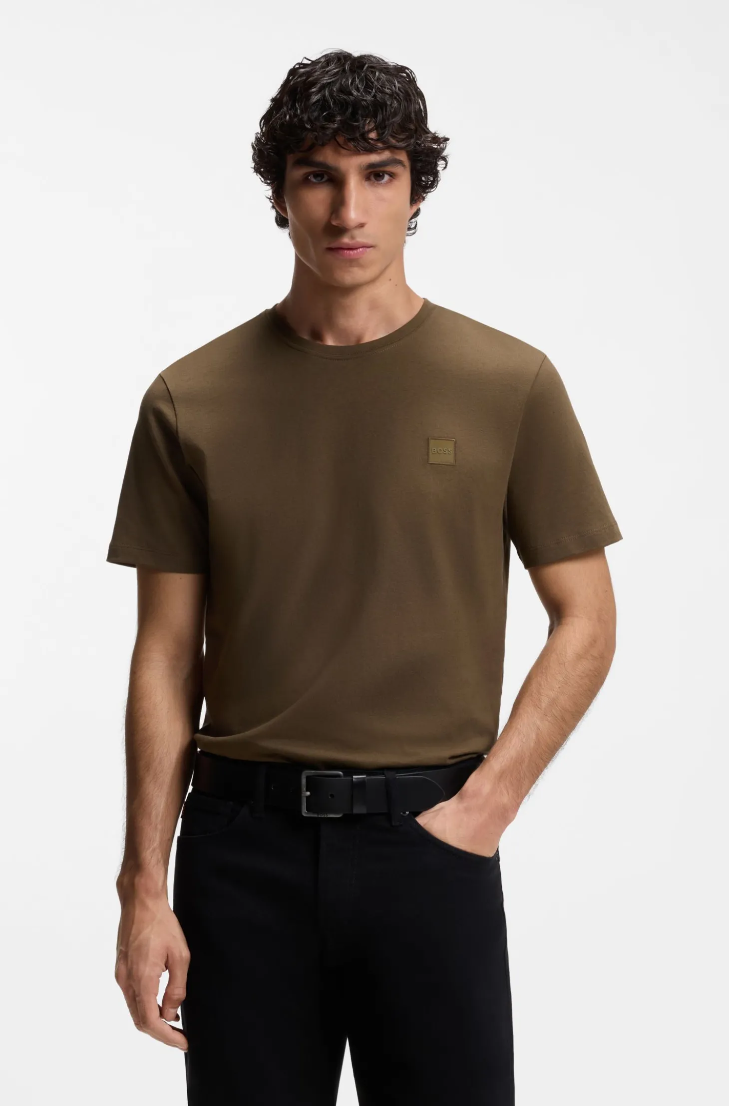 T-Shirt aus Baumwoll-Jersey mit Logo-Patch