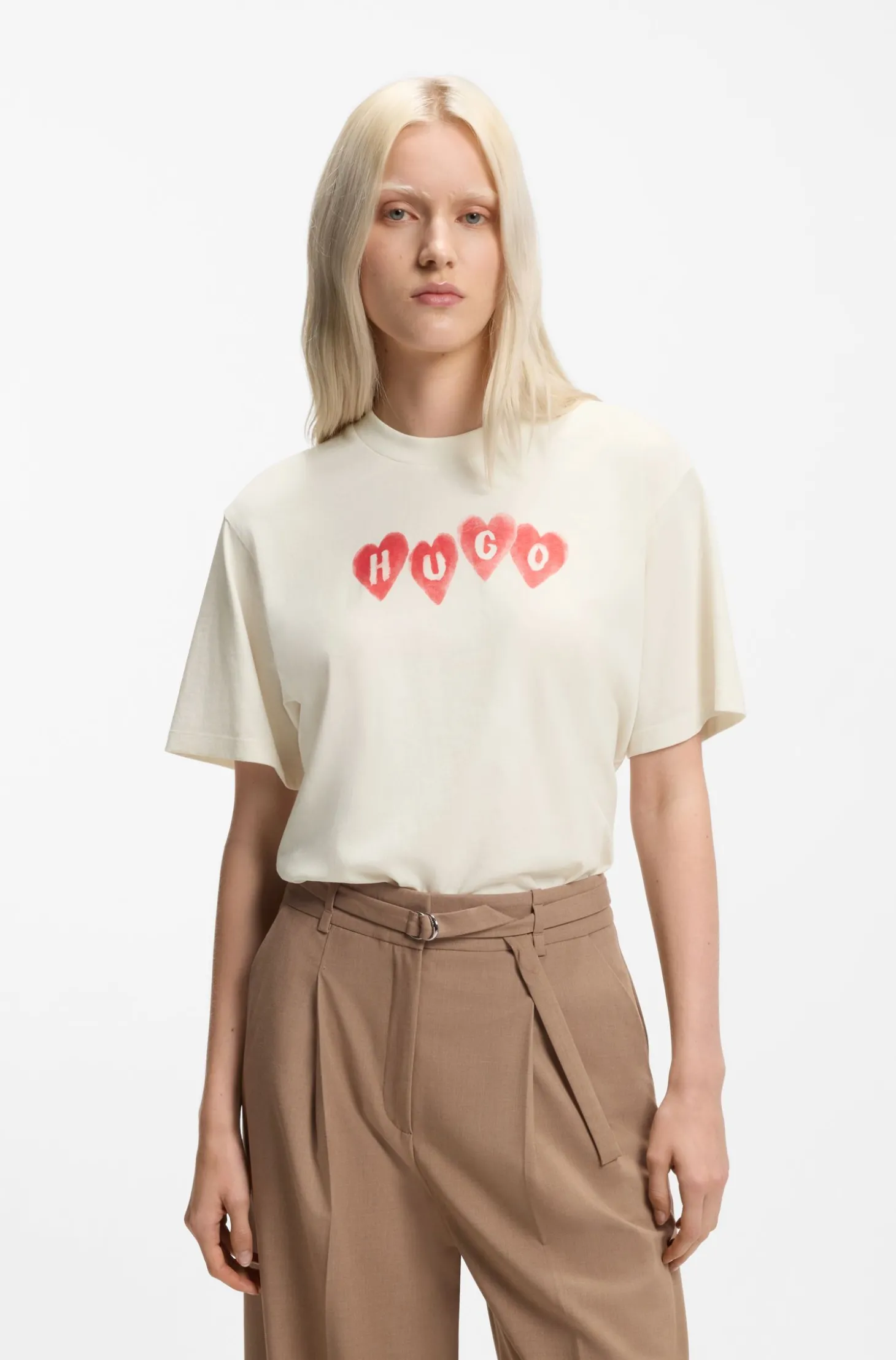 T-Shirt aus Baumwoll-Jersey mit Herz-Logo