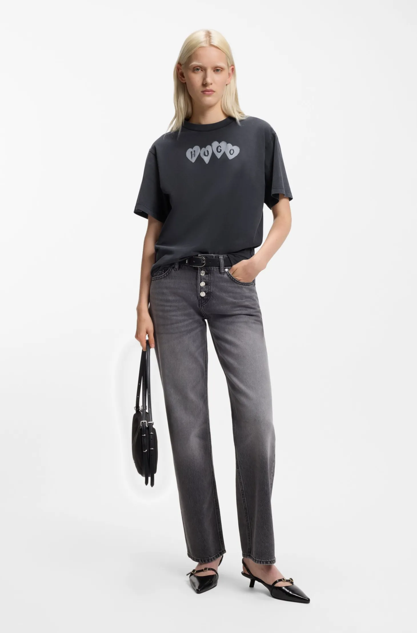 T-Shirt aus Baumwoll-Jersey mit Herz-Logo