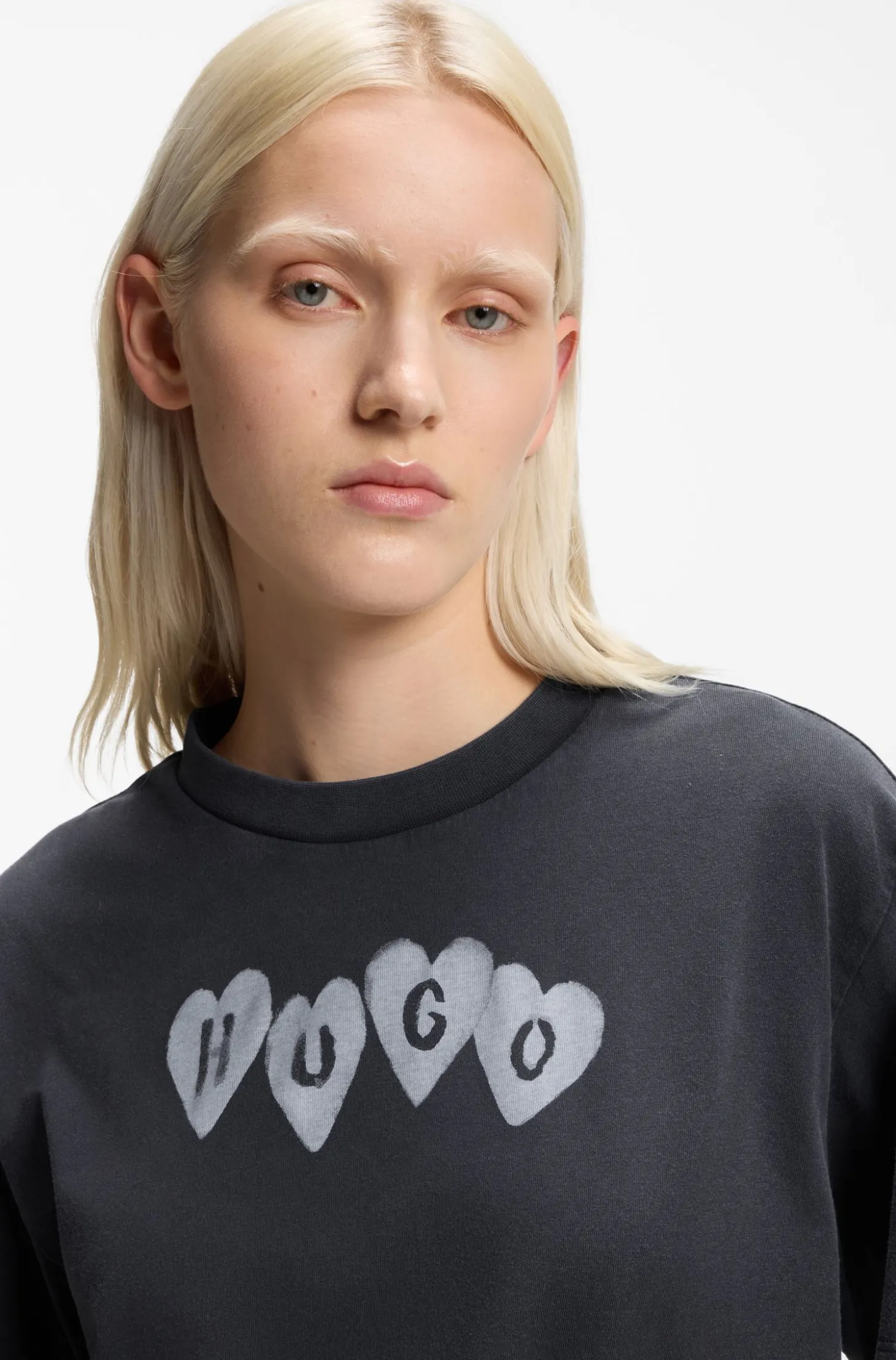 T-Shirt aus Baumwoll-Jersey mit Herz-Logo