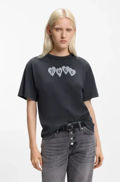 T-Shirt aus Baumwoll-Jersey mit Herz-Logo