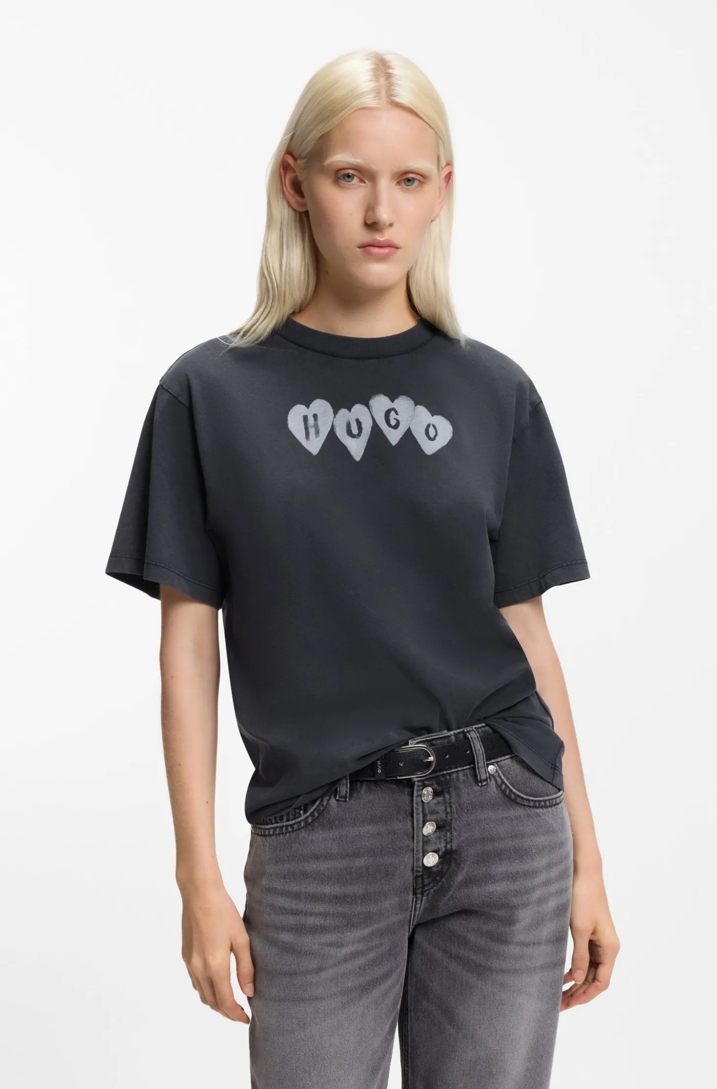 T-Shirt aus Baumwoll-Jersey mit Herz-Logo