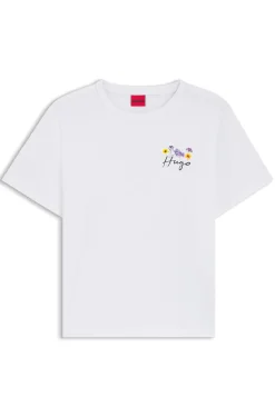 T-Shirt aus Baumwoll-Jersey mit Blumen-Artwork