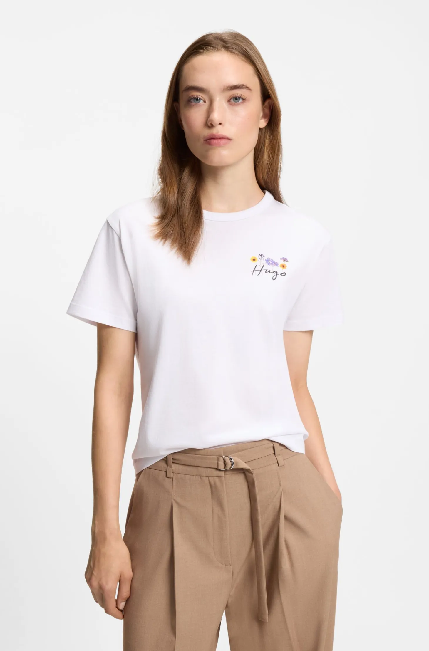 T-Shirt aus Baumwoll-Jersey mit Blumen-Artwork