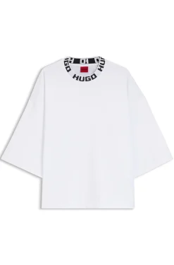 T-Shirt aus Baumwoll-Jersey mit Logo-Ausschnitt