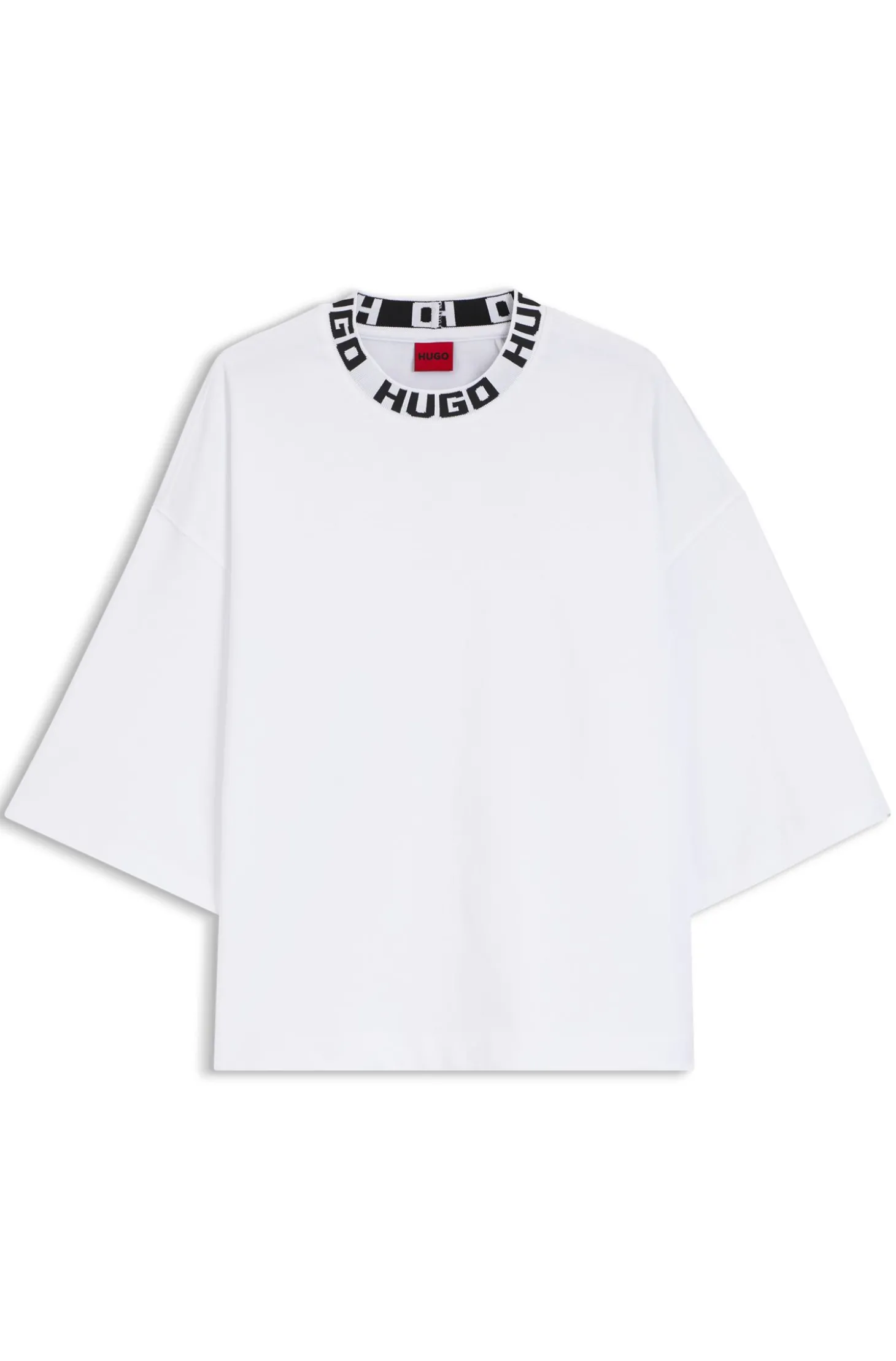 T-Shirt aus Baumwoll-Jersey mit Logo-Ausschnitt