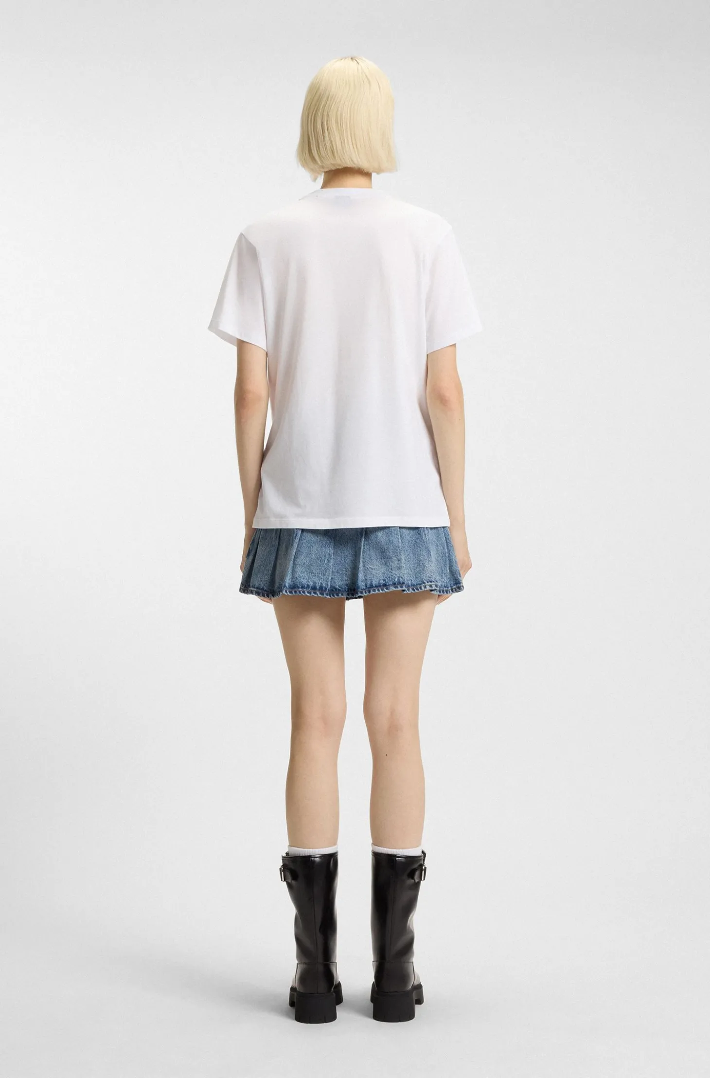 T-Shirt aus Baumwoll-Jersey mit Happy HUGO Logo