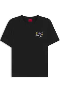 T-Shirt aus Baumwoll-Jersey mit Blumen-Artwork
