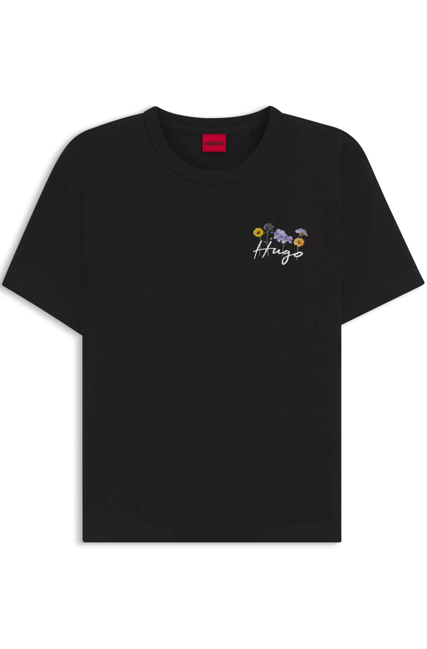 T-Shirt aus Baumwoll-Jersey mit Blumen-Artwork