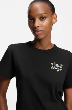 T-Shirt aus Baumwoll-Jersey mit Blumen-Artwork