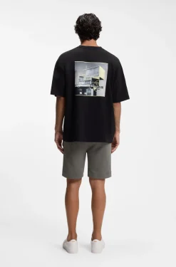 T-Shirt aus Baumwoll-Jersey mit Brutalismus-Artwork