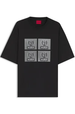 T-Shirt aus Baumwoll-Jersey mit Artwork im Biker-Stil