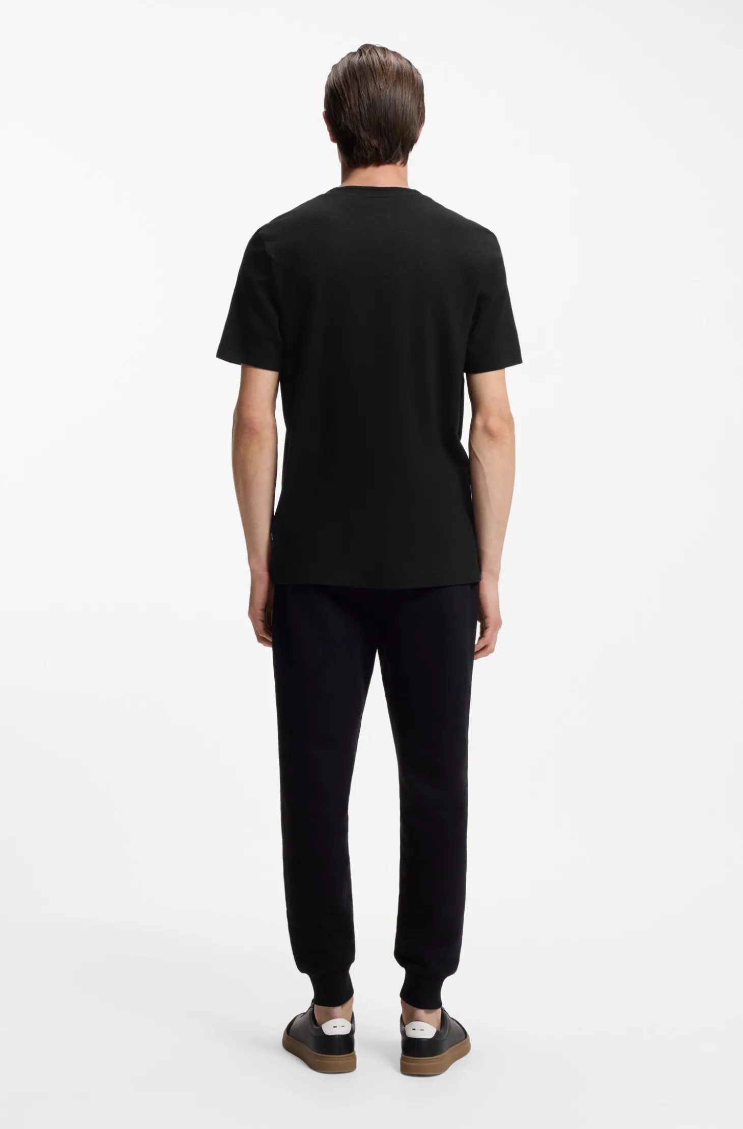 T-Shirt aus Baumwoll-Mix mit Bubble-Jacquard-Struktur