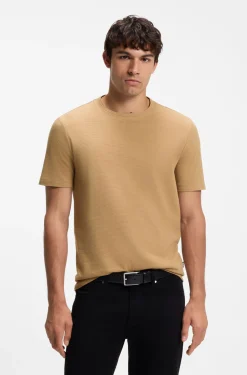 T-Shirt aus Baumwoll-Mix mit Bubble-Jacquard-Struktur