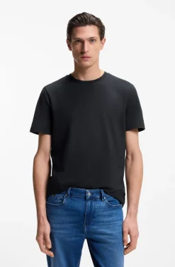 T-Shirt aus Baumwoll-Mix mit Bubble-Jacquard-Struktur