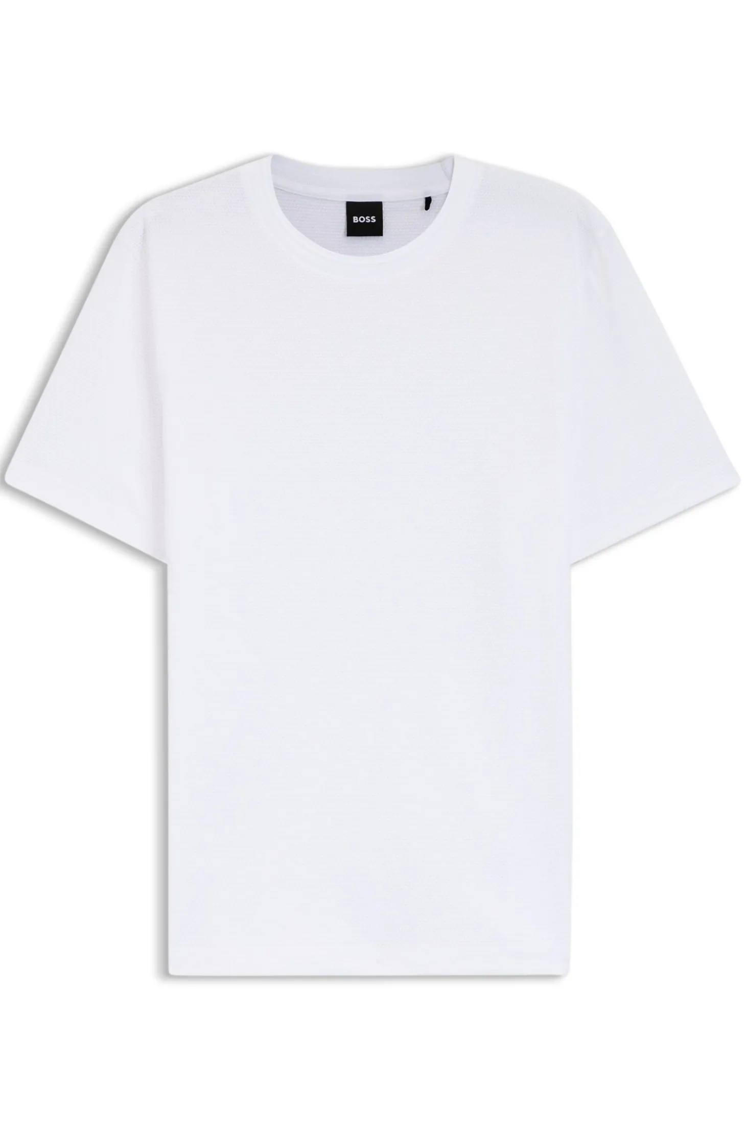 T-Shirt aus Baumwoll-Mix mit Bubble-Jacquard-Struktur