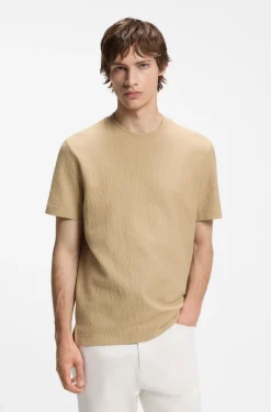 T-Shirt aus Baumwoll-Mix mit Knitteroptik