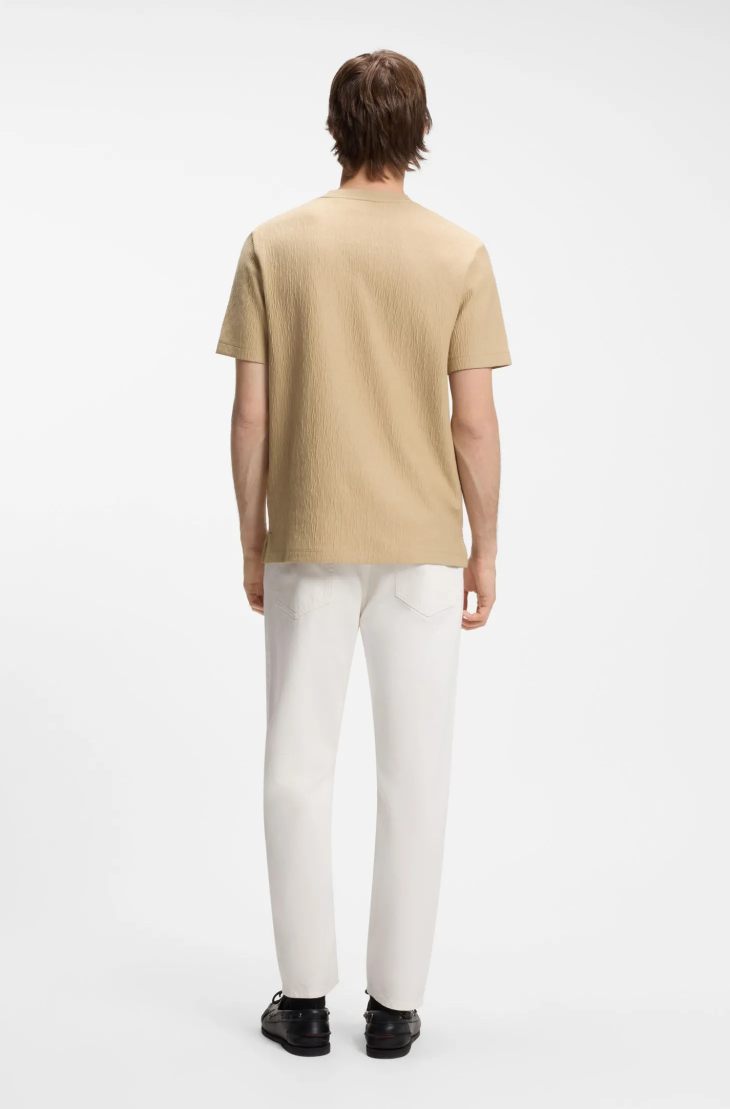 T-Shirt aus Baumwoll-Mix mit Knitteroptik