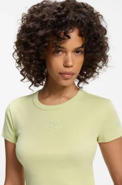 T-Shirt aus Baumwoll-Mix mit Logo-Stickerei