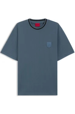 T-Shirt aus Baumwoll-Mix mit Nadelzug-Streifen