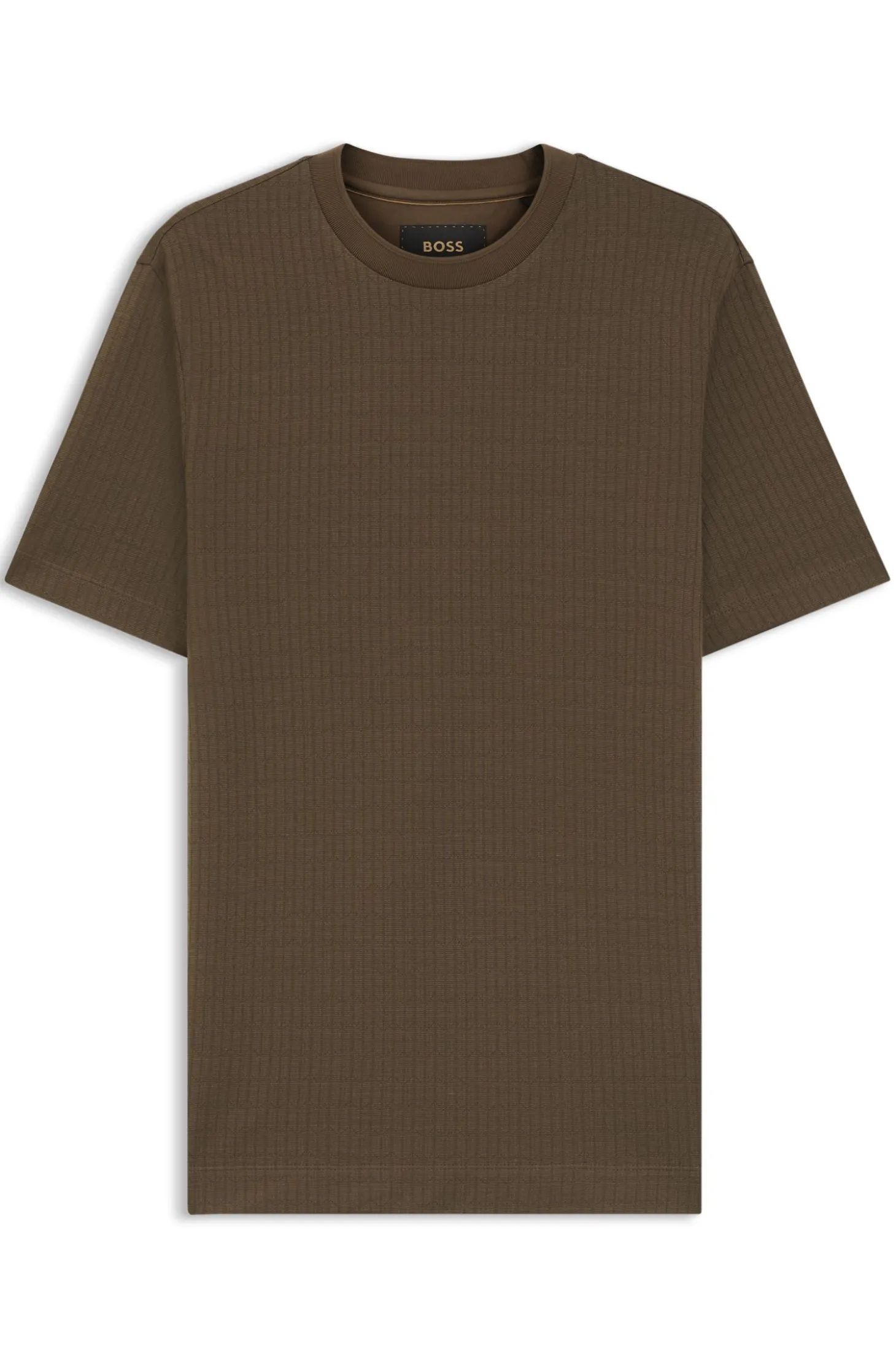 T-Shirt aus Baumwoll-Mix mit Seide und geometrischem Jacquard-Muster