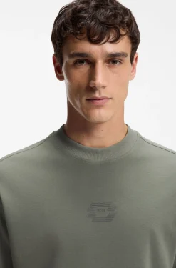 T-Shirt aus Interlock-Baumwolle mit Logo-Artwork