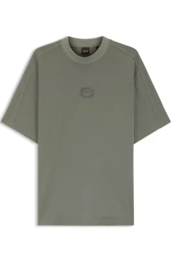 T-Shirt aus Interlock-Baumwolle mit Logo-Artwork