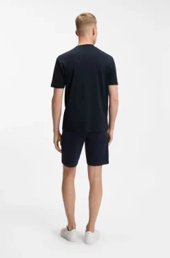 T-Shirt aus Interlock-Baumwolle mit Logo-Stickerei