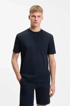 T-Shirt aus Interlock-Baumwolle mit Logo-Stickerei